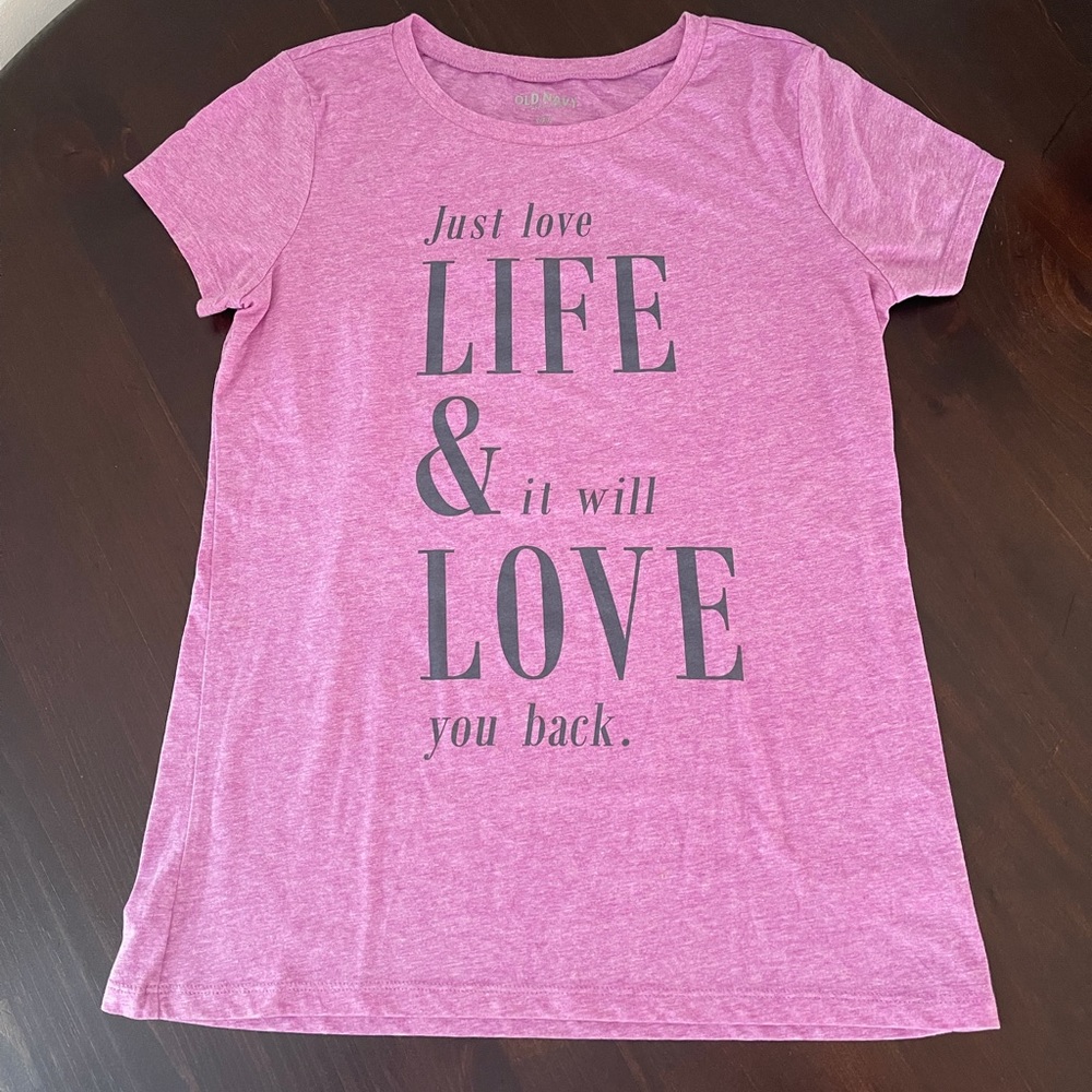 Old Navy Pink Heathered T-shirt Size S